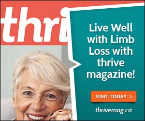 Advertisement - Live well with limb loss. Thrive Magazine