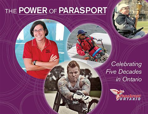 Power of Parasport book cover with images of disabled athletes and the ParaSport logo