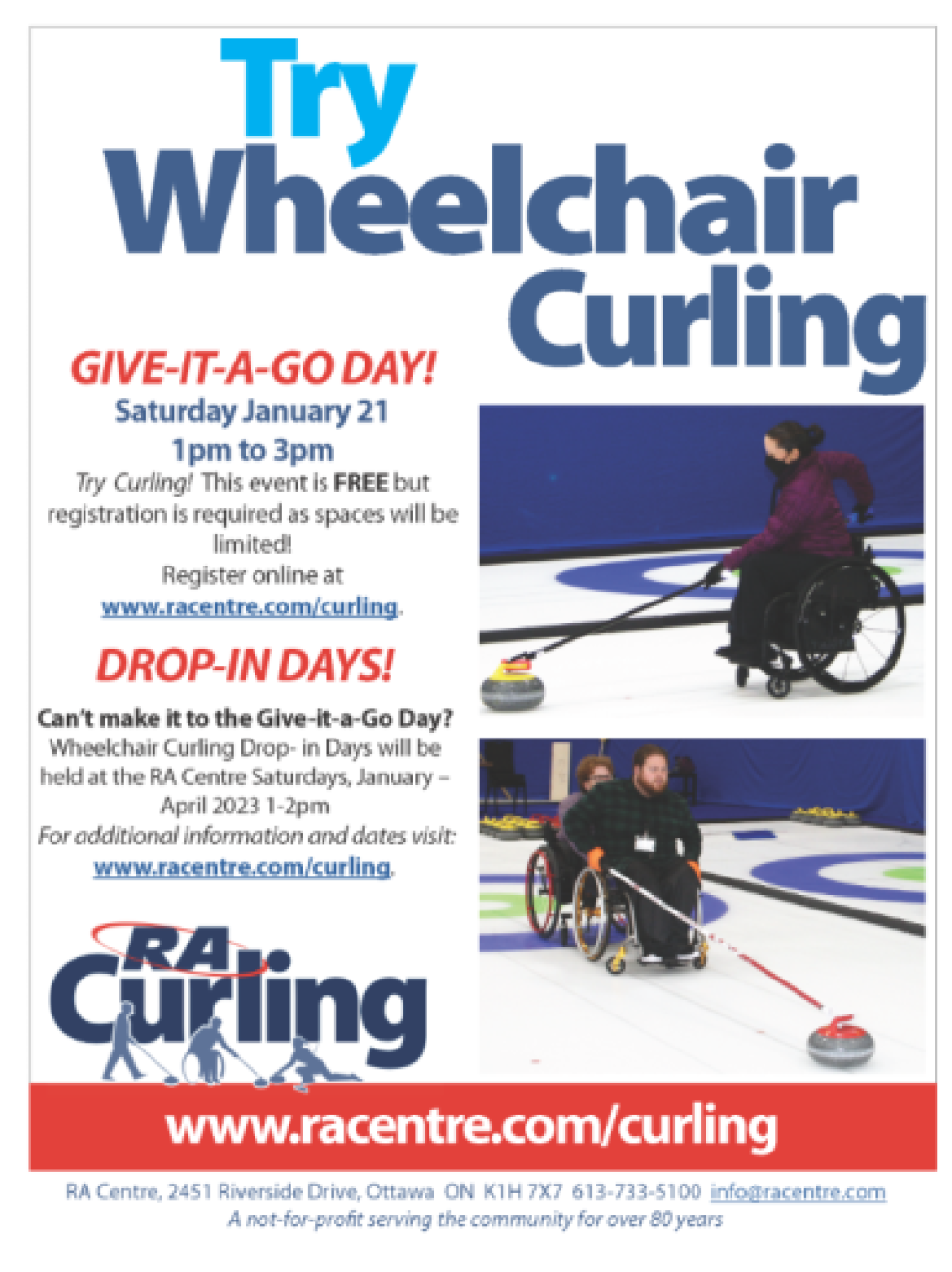 Try Wheelchair Curling at Ottawa's RA Centre!
